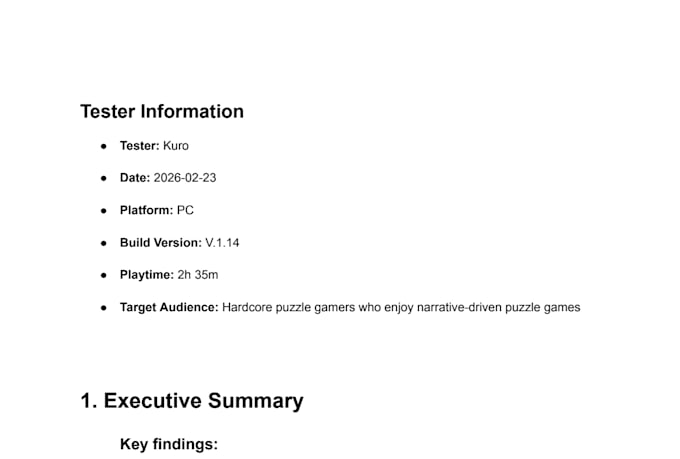 playtest your indie game and provide honest feedback